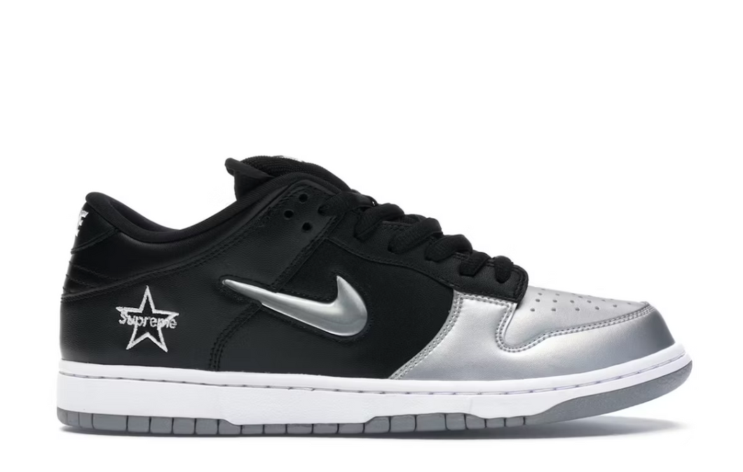 Nike SB Dunk Low Supreme Jewel Swoosh Silver