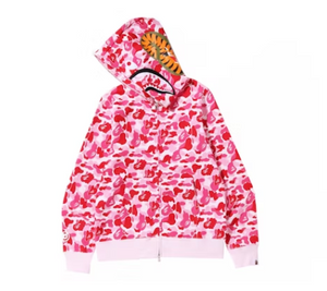 BAPE ABC Camo Shark Full Zip Hoodie Pink