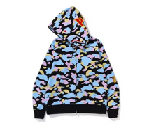 Load image into Gallery viewer, BAPE New Multi Camo 2nd Shark Full Zip Hoodie Black
