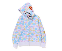 Load image into Gallery viewer, BAPE New Multi Camo 2nd Shark Full Zip Hoodie White
