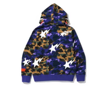 Load image into Gallery viewer, BAPE x Heron Preston Mix 1st Camo Shark Relaxed Fit Full Zip Hoodie Purple
