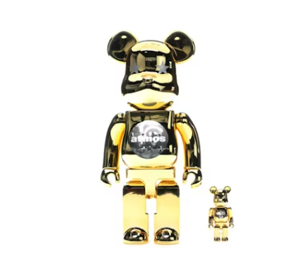 Bearbrick Atmos Gold Chrome 100% & 400% Set Multi