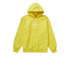 Supreme Cross Box Logo Hooded Sweatshirt Lemon