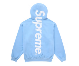 Supreme Satin Applique Hooded Sweatshirt (FW24) Light Blue