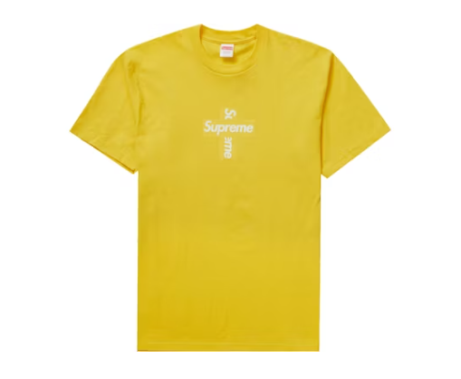 Supreme Cross Box Logo Tee Yellow