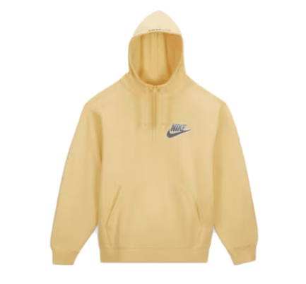 Supreme Nike Half Zip Hooded Sweatshirt Pale Yellow