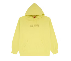 Supreme KAWS Chalk Logo Hooded Sweatshirt Light Lemon