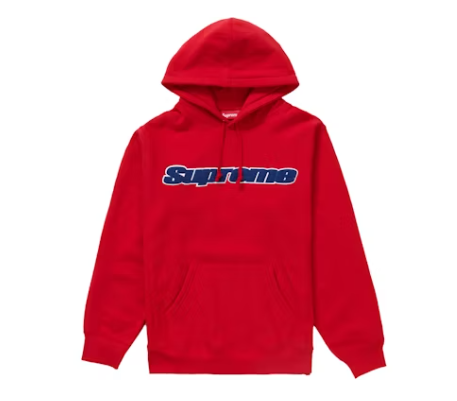 Supreme Chenille Hooded Sweatshirt Red