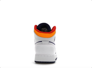 Jordan 1 Mid White Laser Orange Deep Royal Blue (GS)