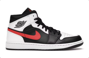 Jordan 1 Mid Black Chile Red White