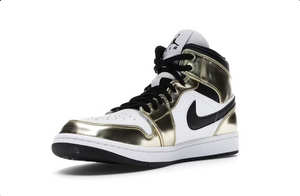 Jordan 1 Mid Metallic Gold Black White