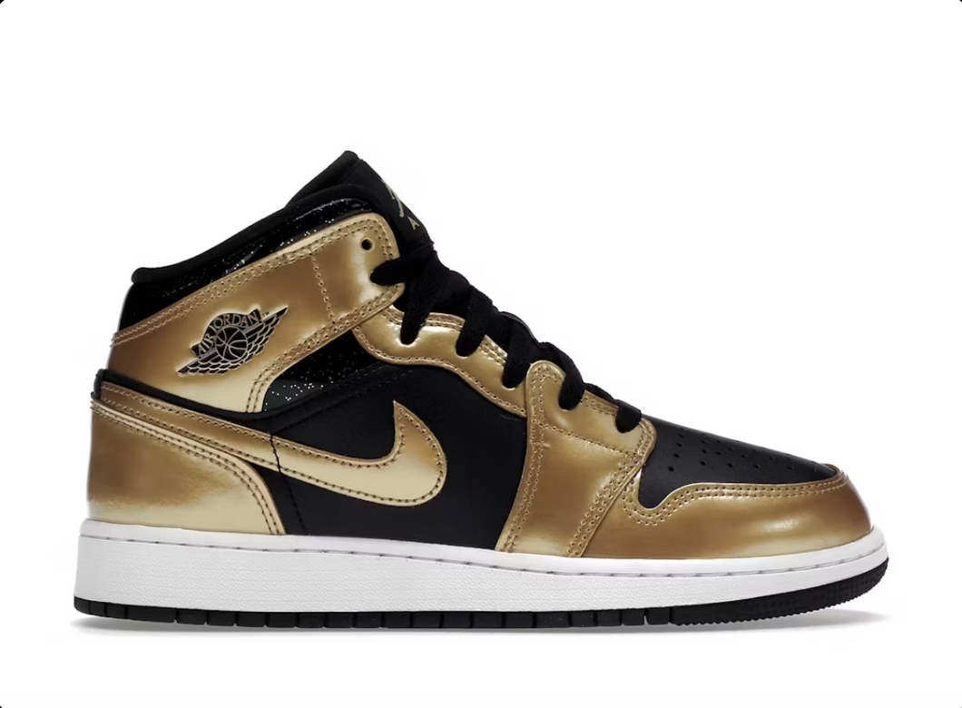 Jordan 1 Mid SE Metallic Gold Black