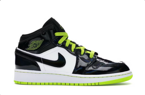 Jordan 1 Mid Black Cyber Mystic Green (GS)