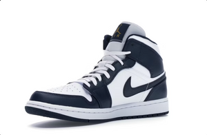 Jordan 1 Mid White Metallic Gold Obsidian