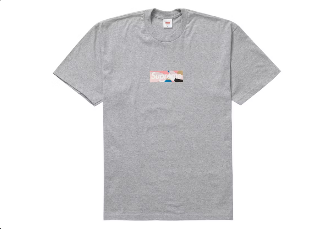 Supreme Emilio Pucci Box Logo Tee Heather Grey/Dusty Pink