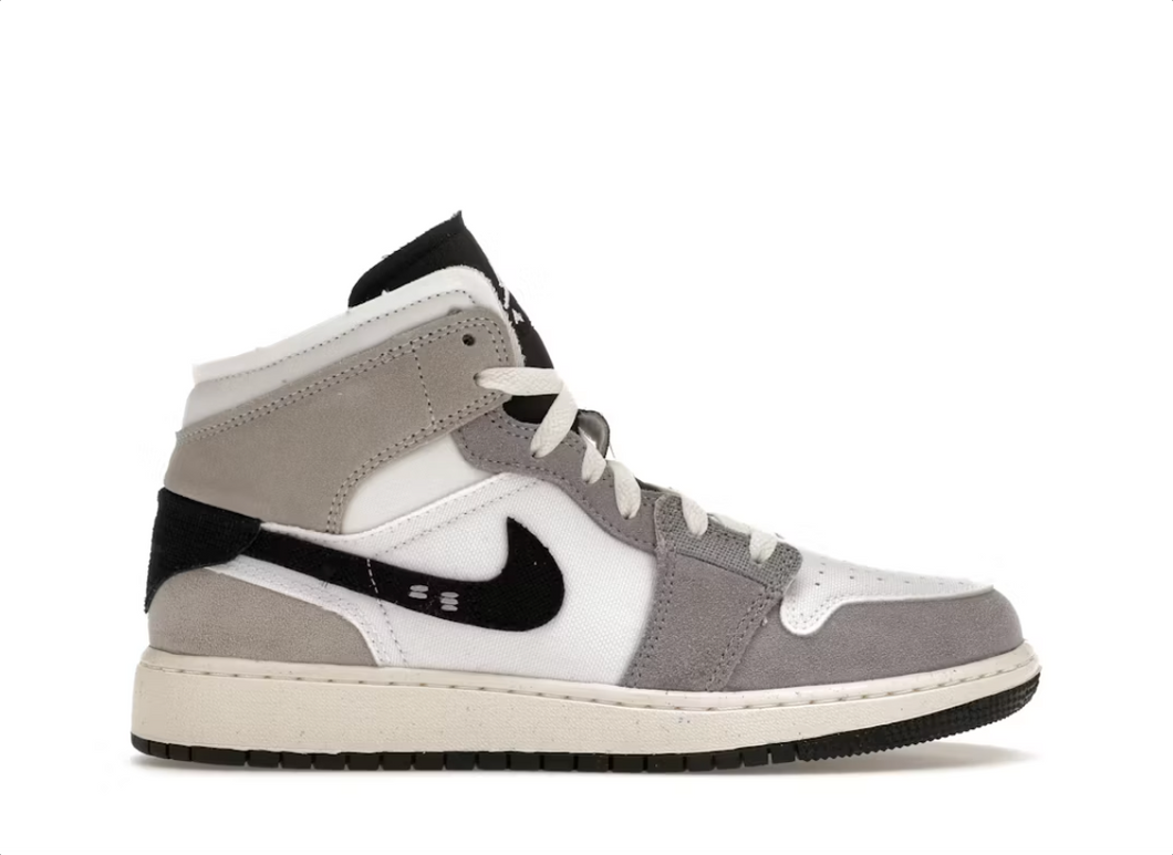 Jordan 1 Mid SE Craft White Cement Grey Black