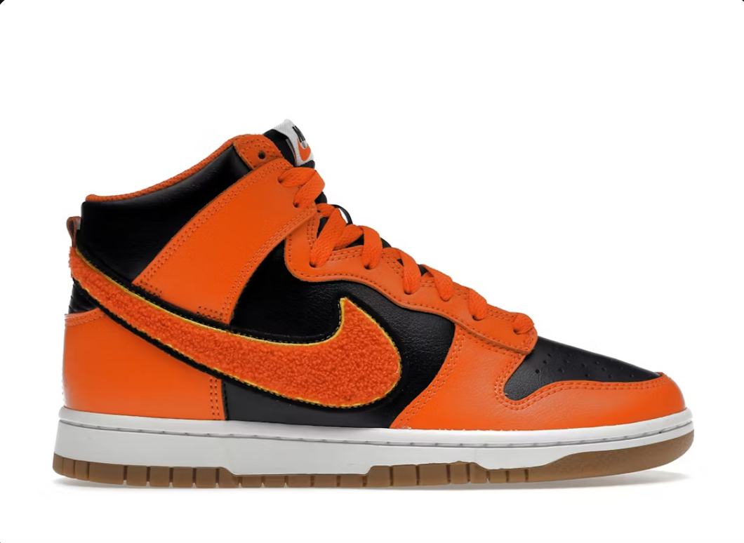 Nike Dunk High Retro Chenille Swoosh Safety Orange