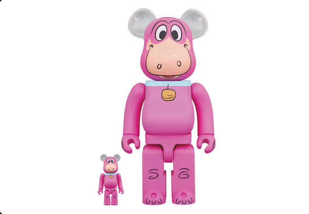 Bearbrick x The Flintstones Dino 100% & 400% Set Pink