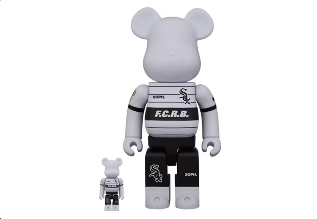 Bearbrick x F.C.R.B. x MLB (Chicago Blanc Sox) 100% & 400% Set