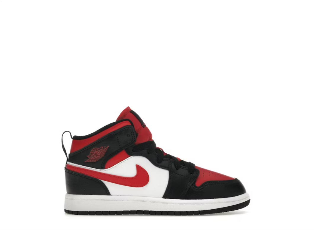 Jordan 1 Mid Black Fire Red (PS)