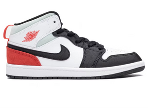 Jordan 1 Mid SE White Black Red Spruce (PS)