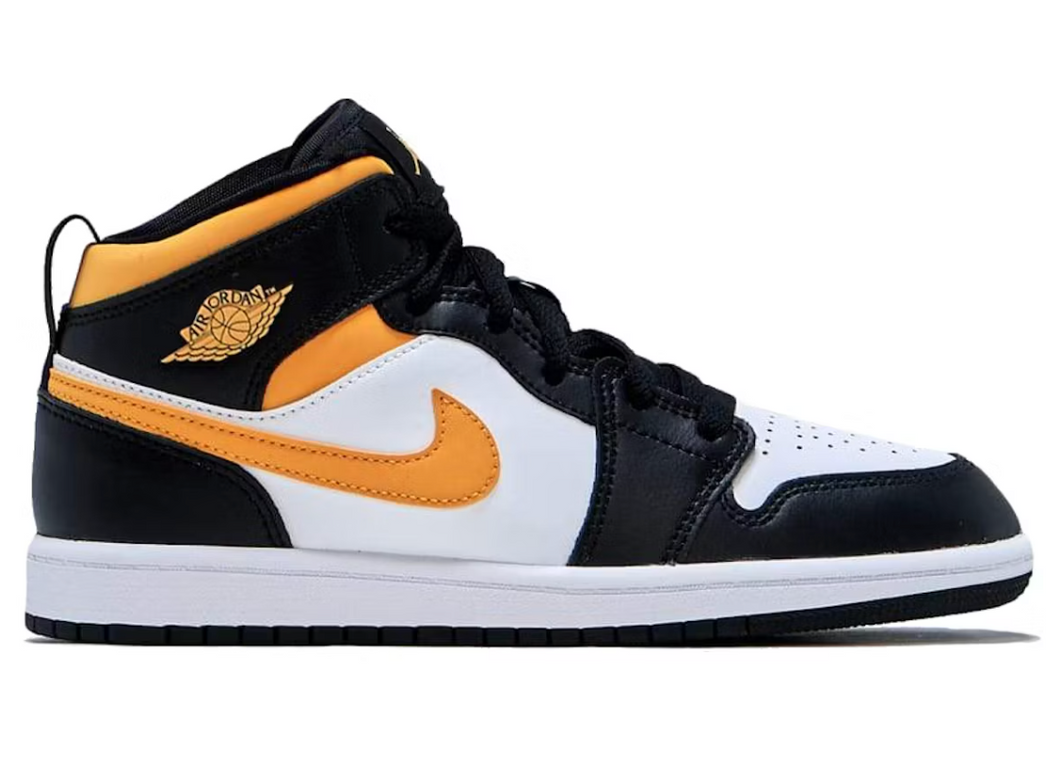 Jordan 1 Mid White Pollen Black (PS)