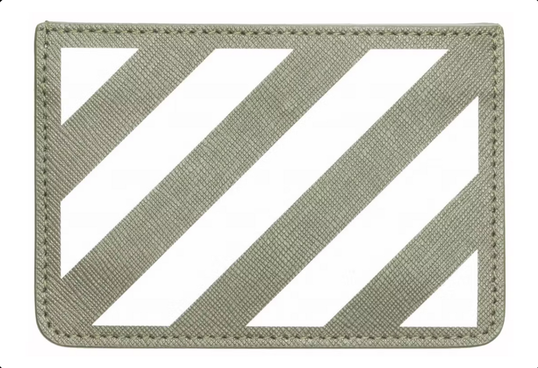 OFF-WHITE Card Case Binder Diag Saff Military/White