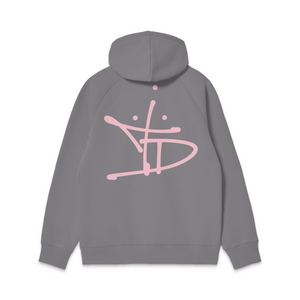 Hoodie Grey and Pink