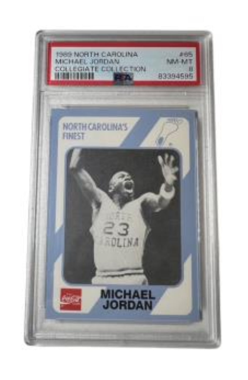 1989 NORTH CAROLINA #65 MICHAEL JORDAN NC Collegiate Collection PSA 8