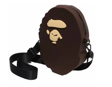 Load image into Gallery viewer, BAPE Ape Head Silicon Shoulder Bag Brown PRE-ORDER
