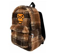 Load image into Gallery viewer, BAPE Baby Milo Mini Fur Check Backpack Multicolor PRE-ORDER
