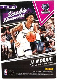 2021-22 Hoops Rookie Remembrance Ja Morant RAW card