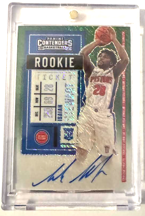 Panini Contenders Isaiah Stewart Green Prism AUTO Rookie RAW