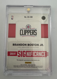 NBA Hoops, Brandon Boston Jr Signed rookie auto RAW