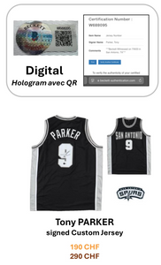 Tony PARKER Signed  Custom Jersey