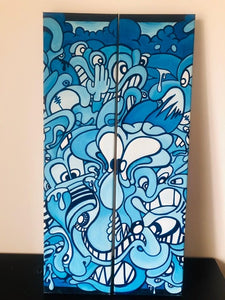 Gerard Gademan Painting BLU BLU BLU One of a Kind, (Switzerland only Delivery)