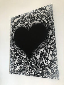 Gerard Gademan Painting LOVE IS BLACK One of a Kind, (Switzerland only Delivery)