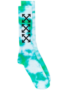 OFF-WHITE Tye Dye Diag Mid Socks Light Green