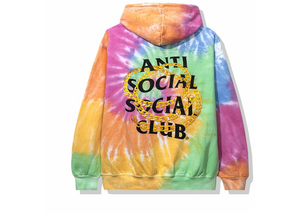 Anti Social Social Club Hoodie Rainbow Tie Dye Size S