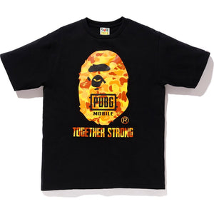 BAPE X PUBG Mobile yellow camouflage tshirt Size XL