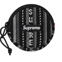 Load image into Gallery viewer, Supreme Woven Stripe Coin Pouch Black
