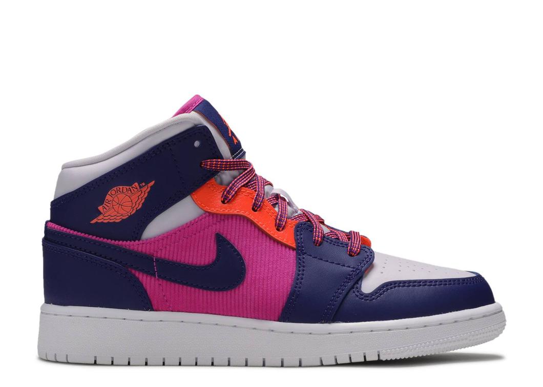 Jordan 1 Mid Fire Pink Barely Grape (GS) Size 5Y