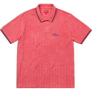 Cable Knit Terry Polo Pink Size M