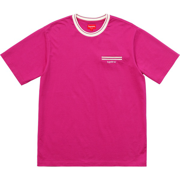 Supreme Ribbed Pocket Tee Magenta Size XL