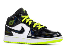 Load image into Gallery viewer, Jordan 1 Mid Black Cyber Mystic Green (GS) Size 4Y
