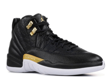 Load image into Gallery viewer, Jordan 12 Retro Black Metallic Gold White (W) Size 6W
