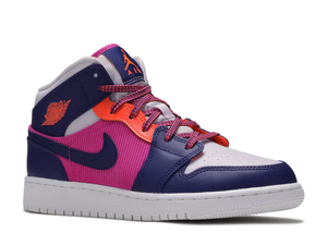 Jordan 1 Mid Fire Pink Barely Grape (GS) Size 5Y