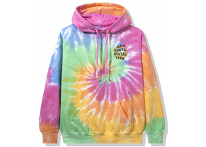 Anti Social Social Club Hoodie Rainbow Tie Dye Size S