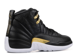 Jordan 12 Retro Black Metallic Gold White (W) Size 6W