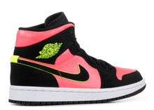 Load image into Gallery viewer, Jordan 1 Mid Black Hot Punch (W) Size 12W
